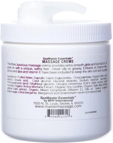 Vista 3 de Master Massage Spamaster Crema de masaje sin perfume de 16 onzas, 1 unidad (11131W)