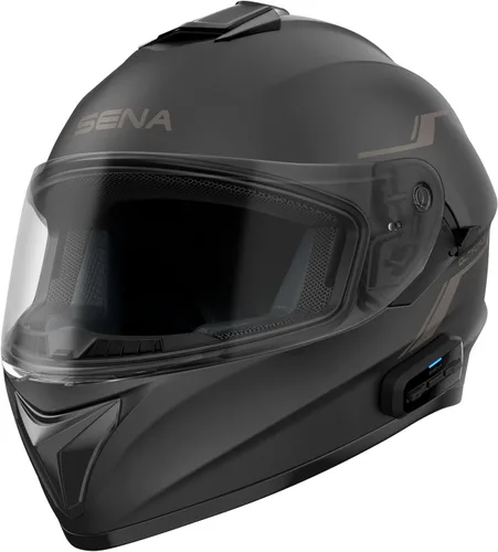 Vista 6 de Sena OutForce - Casco inteligente de cara completa (blanco brillante, pequeño) (OUTFORCE-GW00S) - SP85