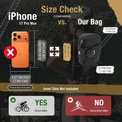 Vista 2 de Bolsa de sillín magnética Lumiere & Co. Falcon – Bolsa de bicicleta ultra pequeña de 0.37L, cierre magnético rápido Bolsa de asiento específica