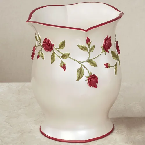 Vista 2 de Touch of Class Vining Rose Wastebasket Pearl