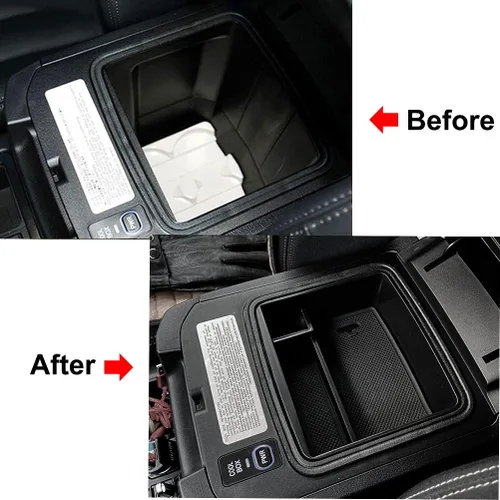 Vista 3 de AUTOXBERT Organizador de Consola Central Contenedor Bandeja Caja de Almacenamiento para Reposabrazos Soporte para Teléfono Para Toyota Land Cruiser