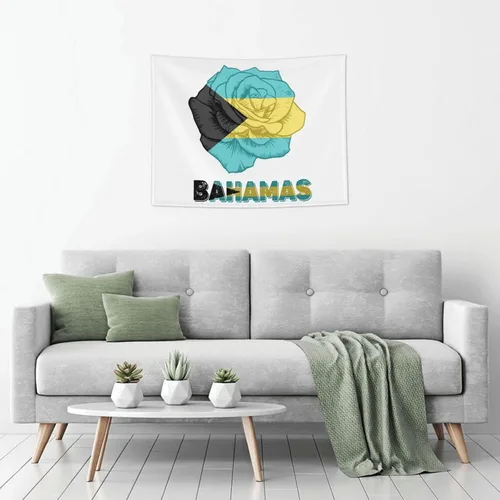 Vista 5 de Póster de tapiz con diseño de bandera de las Bahamas de 29 x 37 pulgadas, decoración del hogar, para colgar en la pared, decoración de fondo