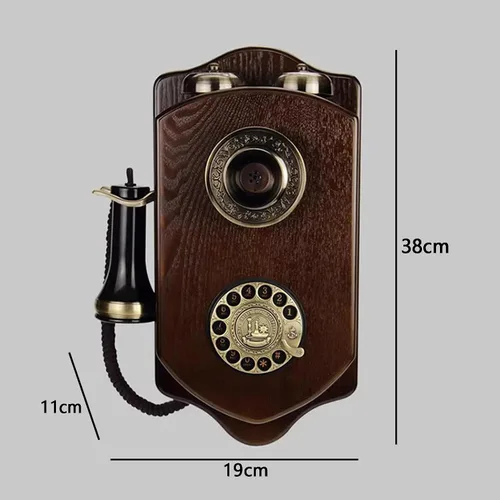 Vista 6 de Teléfonos retro de pared para teléfono fijo, teléfono vintage montado en la pared, teléfono de montaje en pared giratorio, teléfono antiguo clásico