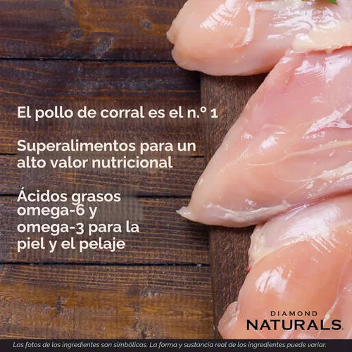 Vista 4 de Diamond Naturals Alimento seco para cachorros de raza pequeña y media, pollo, 6 libras