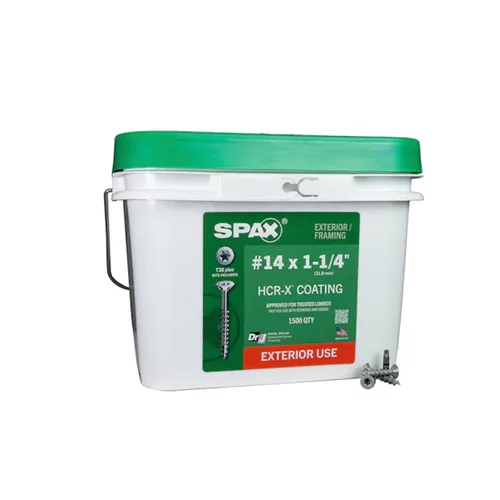 Vista 24 de SPAX Tornillos de madera para cubierta de cabeza plana exterior #8 x 1-1/2 pulgadas, construcción Torx T-Star Plus (550 EA) broca de 3 libras