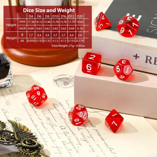 Vista 7 de 105 piezas, conjuntos de dados a granel, dados poliédricos con bolsa con cordón, juego de mesa de rol múltiple D4 D6 D8 D10 D% D12 D20