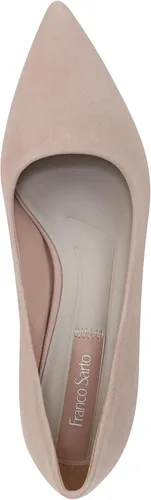 Vista 6 de Franco Sarto Women's Racer Pointed Toe Block Heel Pumps Zapatilla Ballet Rosa Claro Gamuza