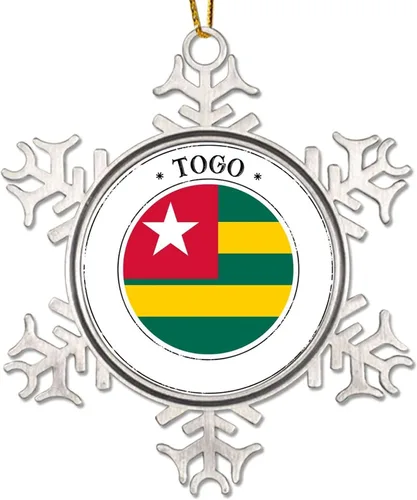 Vista 11 de Bandera de Argelia, adorno de Navidad para niños, bandera nacional, silueta de Argelia, decoración de Navidad, copo de nieve, adorno de metal
