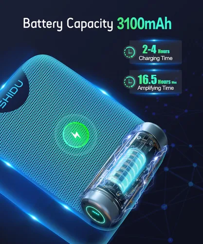 Vista 4 de SHIDU Amplificador de voz de potencia de 35 W con micrófono de solapa inalámbrico Bluetooth, micrófono portátil para profesor con altavoz, sistema