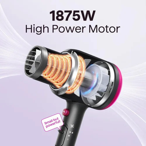 Vista 3 de Wavytalk wavytalk - Secador de pelo profesional con difusor, secador de pelo iónico de 1875 W para mujeres, juego de rizadores 5 en 1 con cepillo