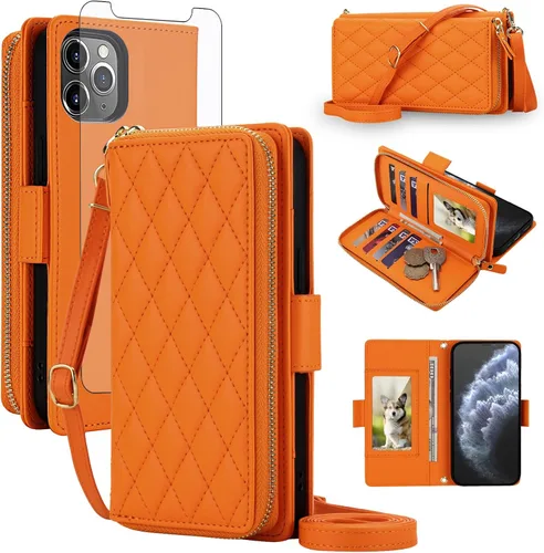 Vista 56 de Asuwish Funda compatible con iPhone 6/6s/7/8/SE 2020 2022 con cremallera y bloqueo RFID, protector de pantalla, correa cruzada i6 i7 i8 7s 8s SE2020