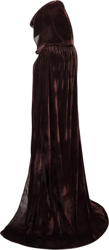 Vista 13 de VGLOOK Capa unisex con capucha para adultos, capa de terciopelo para disfraces de Halloween y cosplay Negro