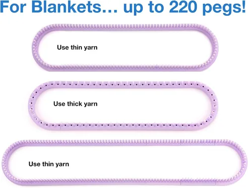 Vista 3 de Authentic Knitting Board Telar multi-tejido ajustable, piezas de enganche, calibre pequeño y grande
