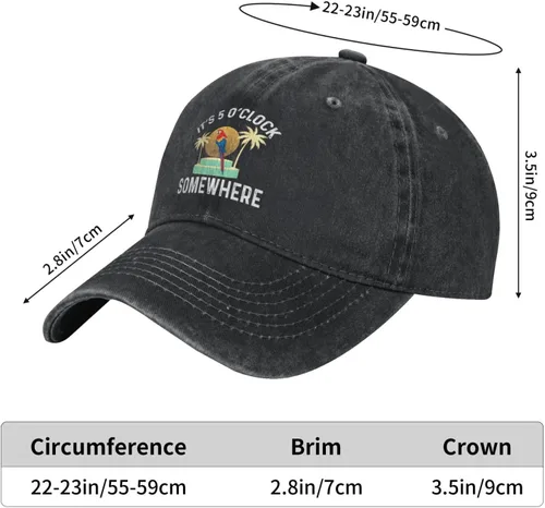 Vista 30 de Philysonic 5 Oclock Somewhere Hat It is 5 Oclock Somewhere Hat Gorra de béisbol para mujer, gorra de moda