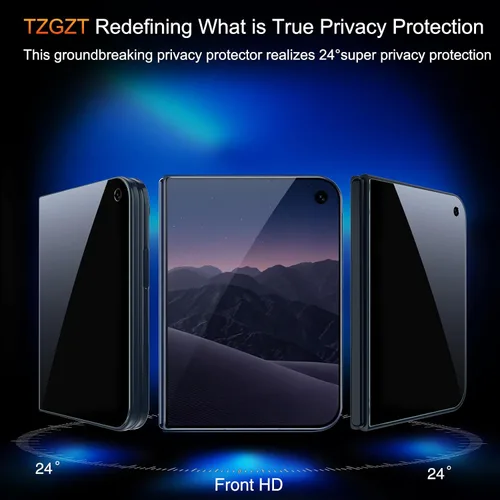 Vista 3 de TZGZT Paquete de 3 protectores de pantalla de privacidad para iPhone Duo