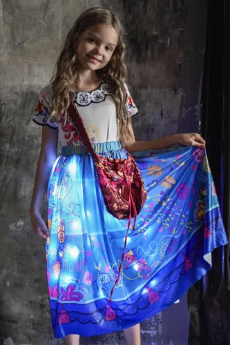 Vista 2 de Disfraz de Halloween iluminado para niñas, ropa de vestir para niña, traje de cumpleaños de 2 a 10 años