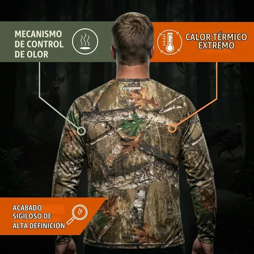 Vista 3 de Realtree Camo Crewneck Tees Mezcla de algodón Realtree Edge