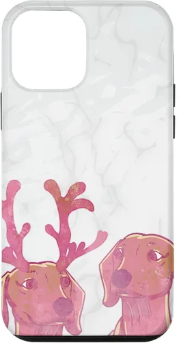Vista 12 de iPhone 14 Rosa Dachshund Deer Astler Cute Animal Dog Lovers Estuche de regalo