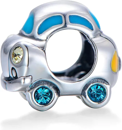 Vista 4 de Colgante de plata de ley 925 para pandora y pulseras o collares similares (Volkswagen Beetle Budgie Bug Car)