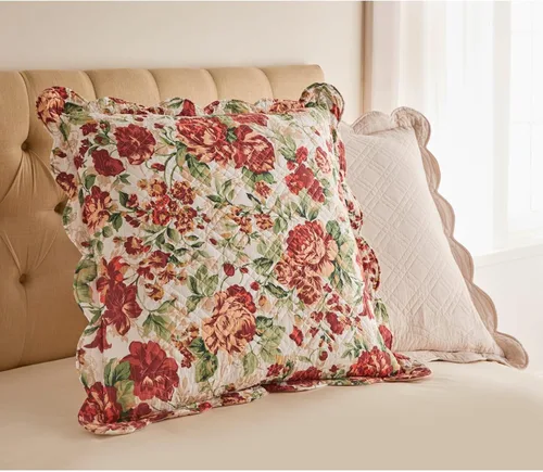 Vista 23 de BrylaneHome Almohada cuadrada Florence - Flor antigua
