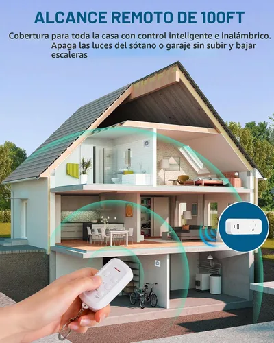 Vista 7 de DEWENWILS - Toma de corriente con control remoto inalámbrico para decoración navideña, 125 V, 15 A, 1875 W, con salida USB-A+C y CA, rango