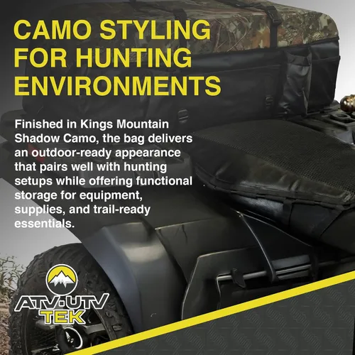 Vista 6 de ATV TEK Arch Series Bolsa de expedición para caza y pesca, bolsa de carga para la parte trasera de ATV/UTV - Kings Mountain Shadow Camo