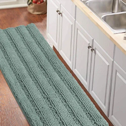 Vista 10 de Turquoize Alfombra de baño de chenilla de lujo para baño, extra absorbente, alfombra de ducha de microfibra antideslizante para baño, alfombra Aqua