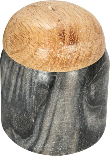 Vista 11 de Creative Co-Op Tapa de madera con diseño de mármol moderno, recipiente natural Beige