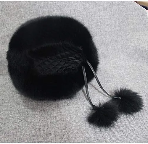 Vista 7 de Gegefur Sombreros de piel de zorro real para mujer, cálidos para invierno