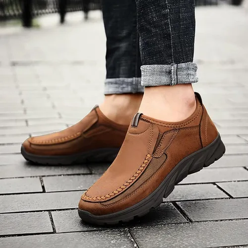 Vista 5 de Casual Mens Loafers Slip On ShoesComfort Soft Moccasin Daily Sneaker ShoesLightweight Driving Walking Shoes Grey