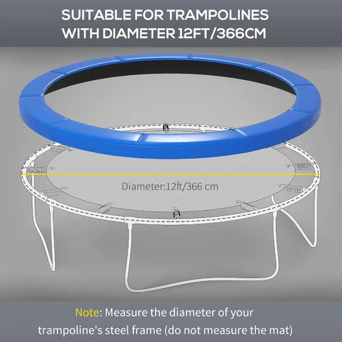 Vista 3 de Soozier Funda de resorte para cama elástica de 12 pies/14 pies, repuesto de almohadilla de seguridad para cama elástica, impermeable y resistente a