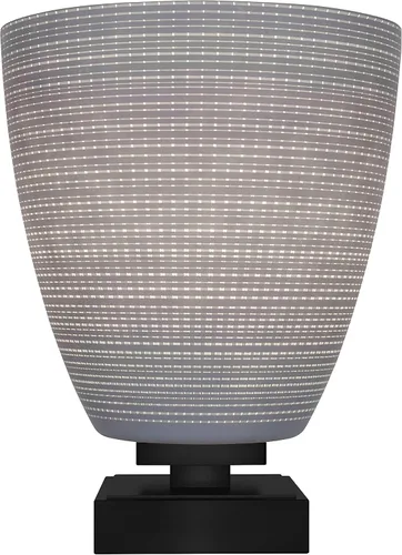 Vista 21 de Toltec Lighting Luna Accent - Lámpara de mesa, acabado grafito, cristal cuadrado de burbujas ahumadas de 3.5 pulgadas