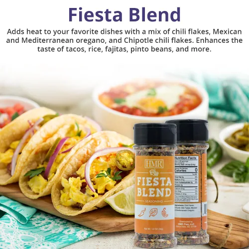 Vista 4 de HMR Fiesta Spice Blend, condimento del suroeste mexicano, 1.2 onzas Mezcla de condimentos – Sabor suroeste audaz – Mezcla de especias Fiesta – Sin