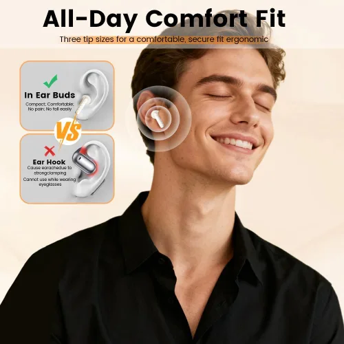 Vista 2 de Auriculares inalámbricos, auriculares Bluetooth 5.4 intrauditivos con estuche con pantalla táctil inteligente, auriculares ANC con cancelación