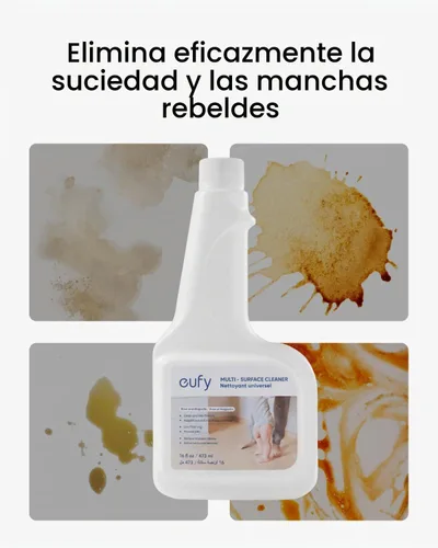 Vista 3 de Solución de limpieza para suelos duros eufy RoboVac (2 botellas), Relación de dilución 1:200, 473 ml, Limpiador para pisos, ecológico, a base
