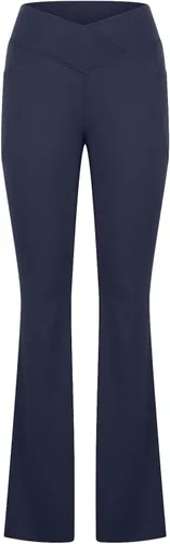 Vista 2 de LRMQS Leggings para mujer con control de abdomen para entrenamiento, yoga, pierna ancha, pantalones de fitness suaves y elásticos