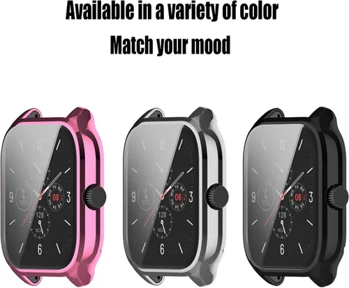Vista 5 de Rc-Z Paquete de 2 fundas protectoras de pantalla para reloj inteligente Amazfit GTS 4, TPU suave, ultrafina, cubierta completa, accesorios