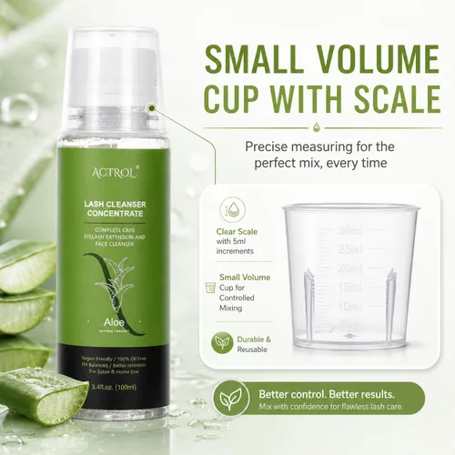 Vista 5 de ACTROL Aloe Lash Shampoo Recarga Concentrado 3.4 fl oz para Extensiones