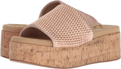 Vista 7 de Sam Edelman Womens Wendi Metallic Cork Wedge Sandals
