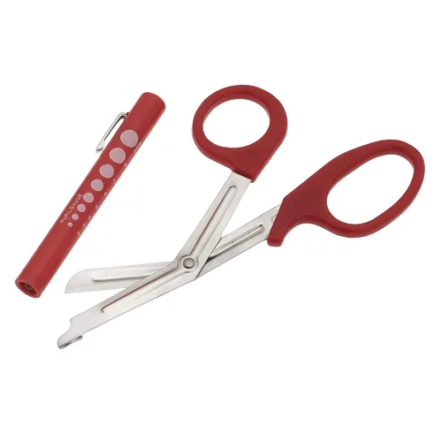 Vista 4 de SURGICAL ONLINE Juego de bolígrafos LED de calibre de pupila con tijeras de vendaje a juego para médico, enfermera, EMS, estudiantes de medicina