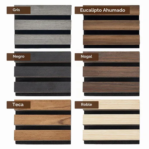 Vista 2 de Paneles de listones de madera acústica, paneles de pared de madera insonorizados, panel acanalado 3D para decoración de pared interior, sala