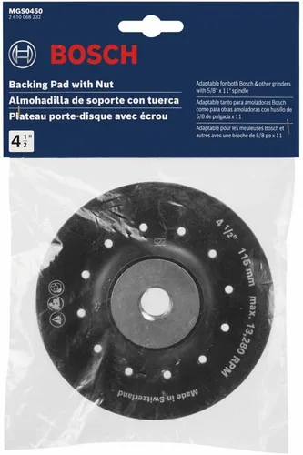 Vista 2 de Bosch MGS0450 4-1/2 pulg. Almohadilla de respaldo con tuerca de bloqueo