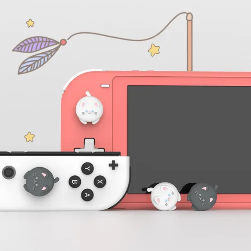 Vista 3 de PlayVital Tapas de palanca de mando para Nintendo Switch, tapas de pulgar para Switch Lite, cubierta analógica para Switch OLED Joycon - Tapas