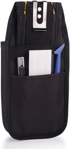 Vista 2 de WINJUN - Bolsa de herramientas para ventana, organizador de herramientas de vinilo, Oxford negro, impermeable, para herramientas, con múltiples