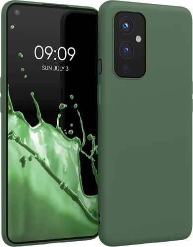 Vista 11 de kwmobile Funda compatible con OnePlus 9 (versión EU/NA) - Funda protectora de silicona TPU suave y delgada - Pizarra oscura