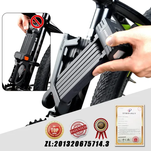 Vista 3 de RBRL Cerradura de bicicleta, cerraduras plegables de 2.95 pies, cerradura de cadena antirrobo de alta resistencia con llaves y estuche