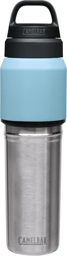 Vista 8 de CamelBak MultiBev - Botella de agua con aislamiento de acero inoxidable y taza de viaje Azul dusk