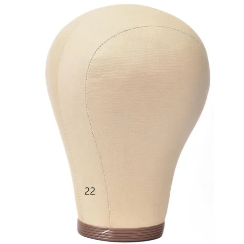 Vista 8 de Cabeza de peluca de lona de 21 pulgadas con cabeza de maniquí para hacer pelucas y peinados