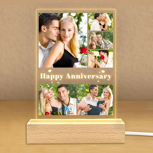 Vista 12 de Regalos de fotos personalizados para novio, novia, mujer, pareja, marcos de fotos personalizados, placa acrílica, luz nocturna para mejor amigo