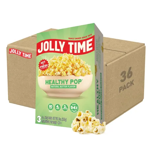Vista 12 de Jolly Time Healthy Pop Buttery - Palomitas de maíz para microondas, bajas en grasa, sin gluten, sin OMG, bolsa para compartir de 3 onzas, 3 bolsas
